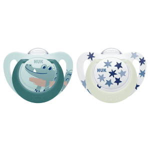 NUK Star Day & Night Silicone Soother 18-36 Months Twin Pack, General