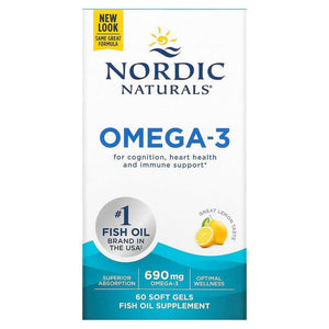 Nordic Naturals Fish Oil Omega-3 690mg - Lemon, Fish Oil