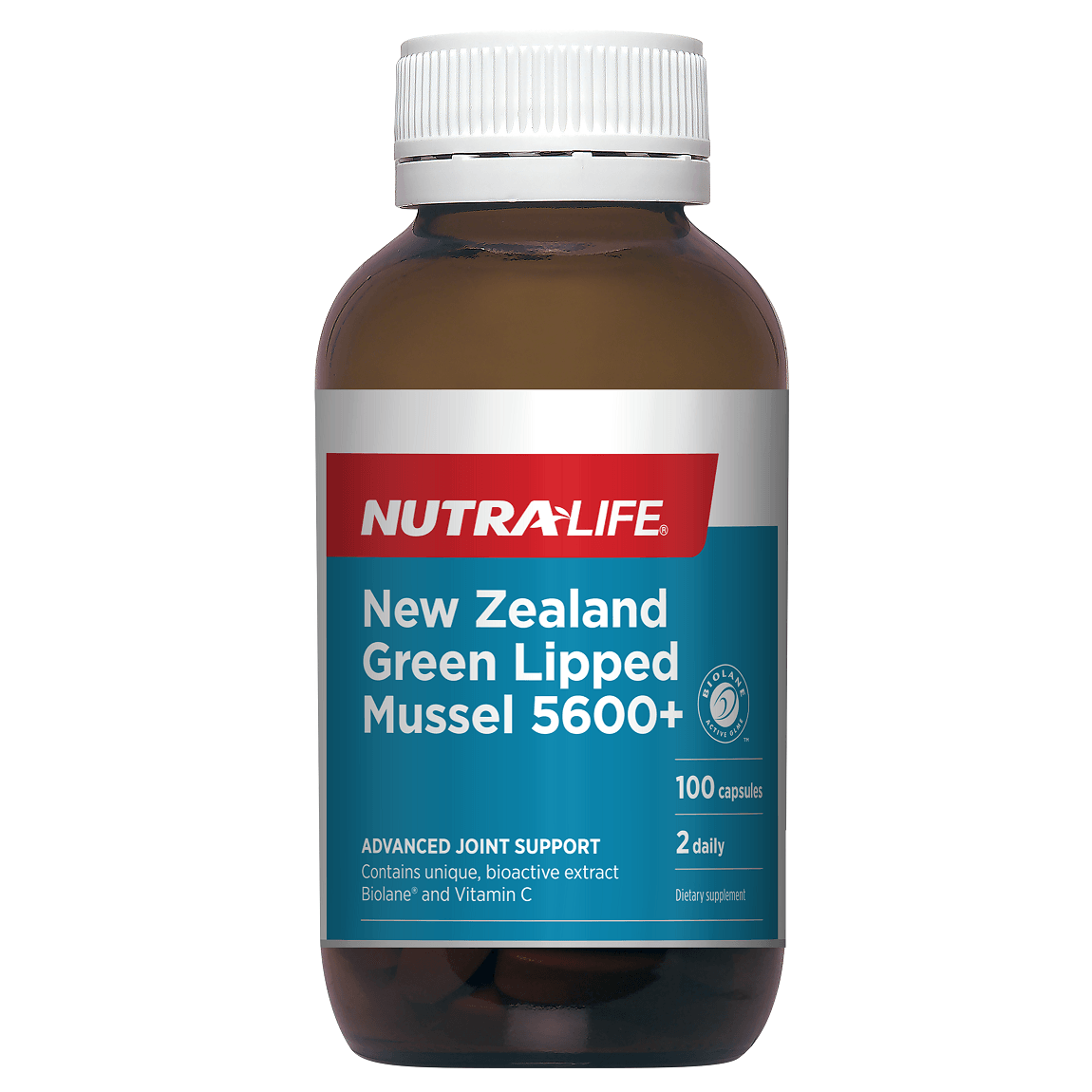 Nutra-Life NZ Green Lipped Mussel 5,600+ 100 Capsules, Green Lipped Mussel