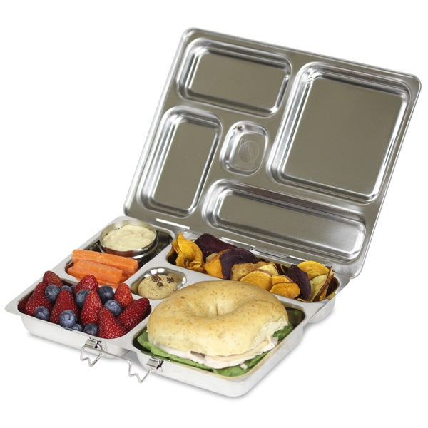 PlanetBox Rover Stainless Steel Lunch Box - Durable and eco-friendly lunch box with 5 compartments for organised meal packing.