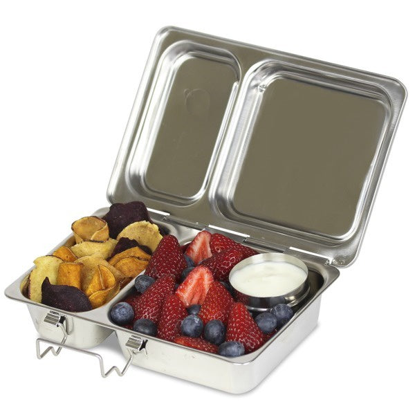 PlanetBox Shuttle Stainless Steel Lunch Box: Eco-friendly and durable lunch container with leak-proof design for healthy meals on the go.