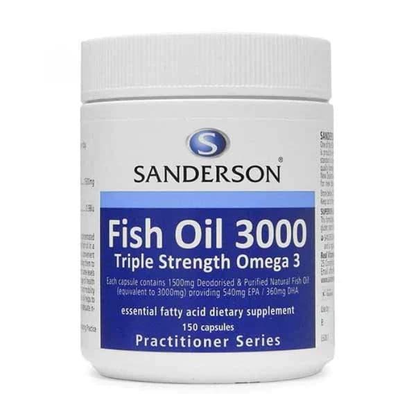 Sanderson Fish Oil 3000 – 540 EPA/360 DHA 150 Capsules, Fish Oil