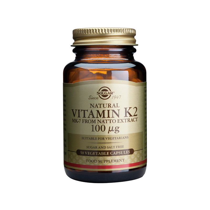 Solgar Vitamin K2 100 mcg 50 Vegetable Capsules.