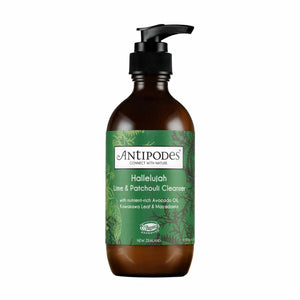 Antipodes Hallelujah Lime & Patchouli Cleanser 200ml, Face Washes, OCARE NZ