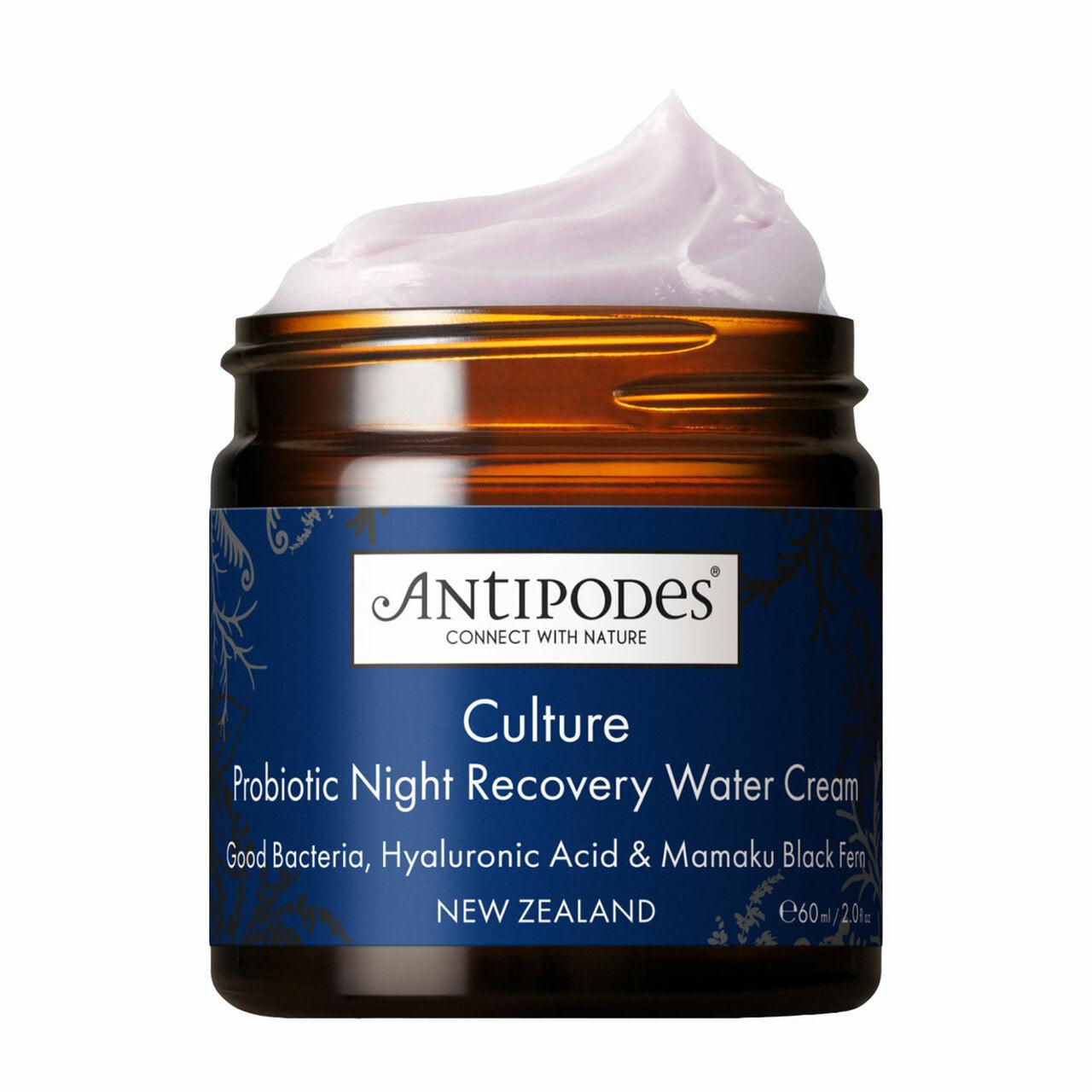 Antipodes Culture Probiotic Night Recovery Water Cream 60ml, Night Creams, OCARE NZ