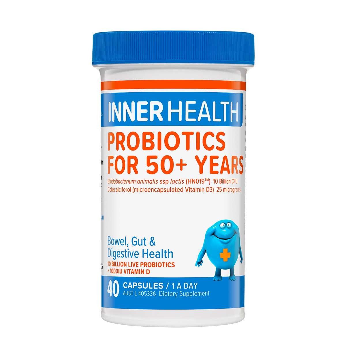 Inner Health Probiotics for 50+ Years 40 Capsules, Probiotics