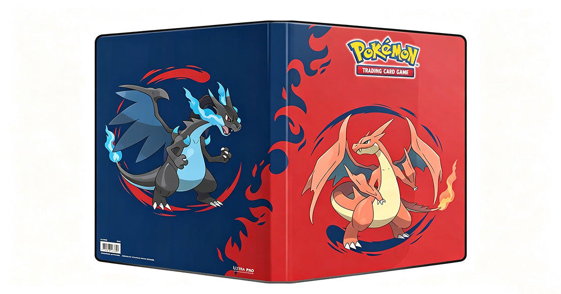 Ultra Pro Pokémon TCG 9-Pocket Portfolio - Mega Charizard X & Mega Charizard Y featuring bold artwork.