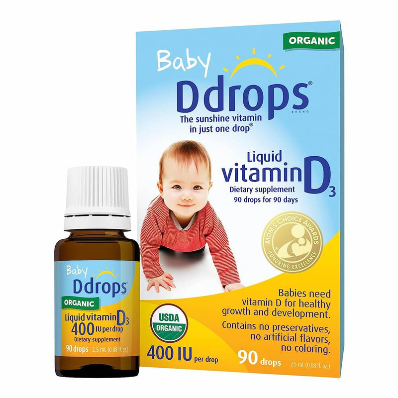 Ddrops Liquid Organic Vitamin D3 400 IU 25ml，Vitamin D，OCARE NZ