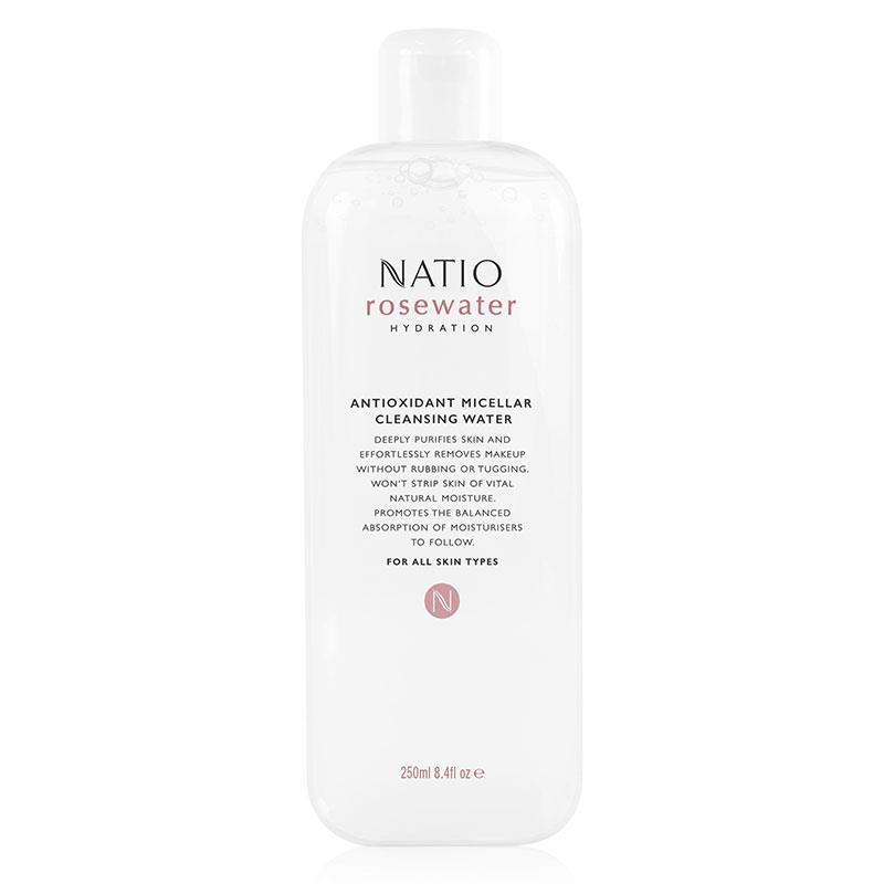 Natio Rosewater Antioxidant Micellar Make-Up Cleansing Water 250ml.