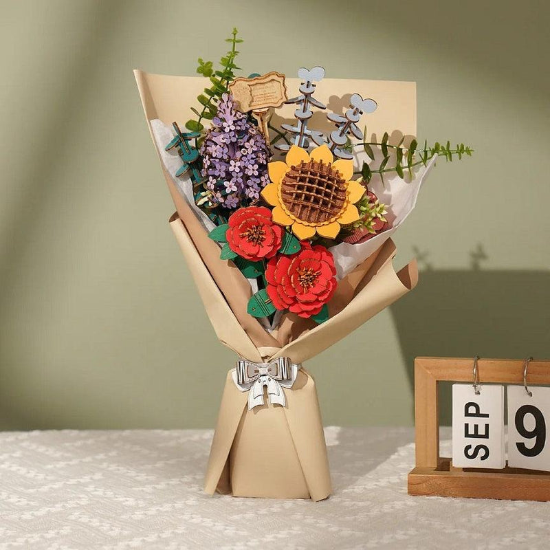 Robotime Rowood DIY Wooden Flower Bouquet 3D Wooden Puzzle