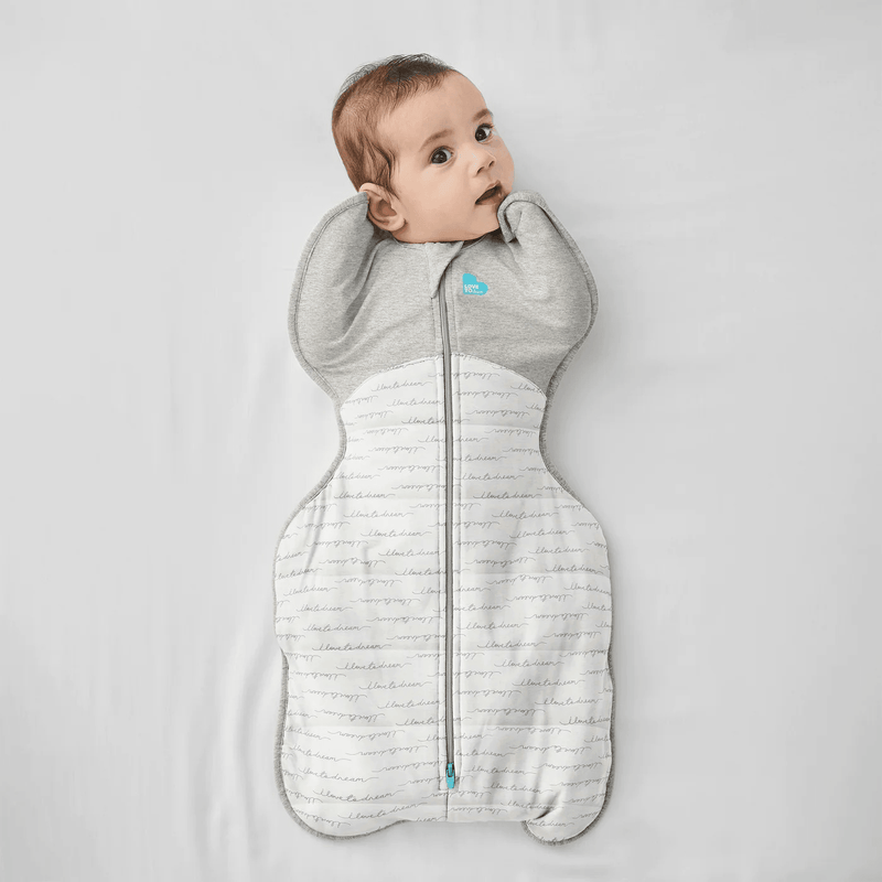 Comfortable Love To Dream swaddle with arms up design.