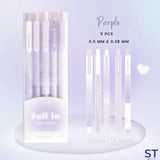 RosyPosy "Fall in" Collection Soft Gradient Gel Pen Set  (0.5mm & 0.38mm, 5 pcs/box)