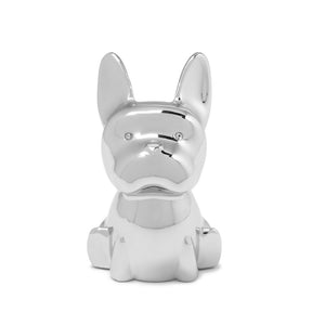 Umbra Zoola Ring Holder in shiny chrome finish featuring a playful dog design for elegant jewelry storage.