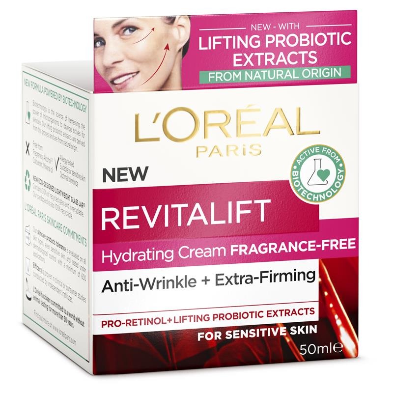 L'Oreal Paris Revitalift Hydrating Day Cream Anti-Wrinkle + Extra-Firming Fragrance Free 50ml