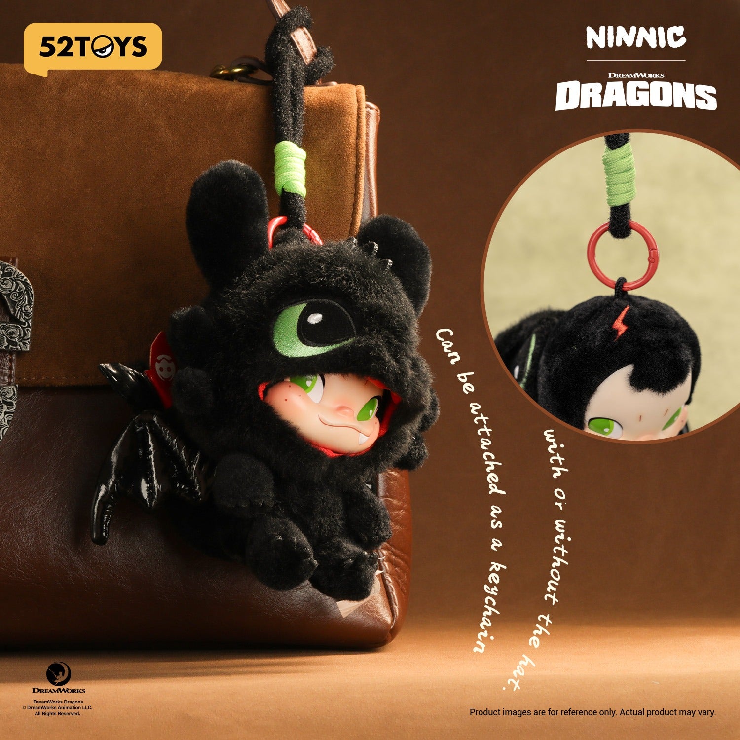52Toys Ninnic X How To Train Your Dragon Toothless Plush Keychain