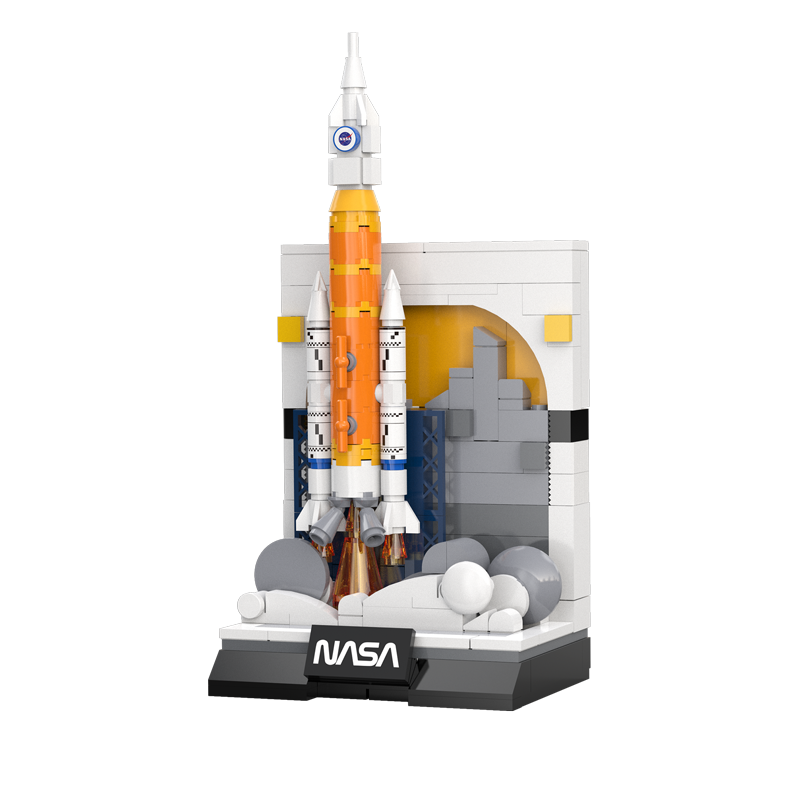 CaDA Sls Artemis Rocket Brick Model Kits featuring NASA Space Launch System rocket model.