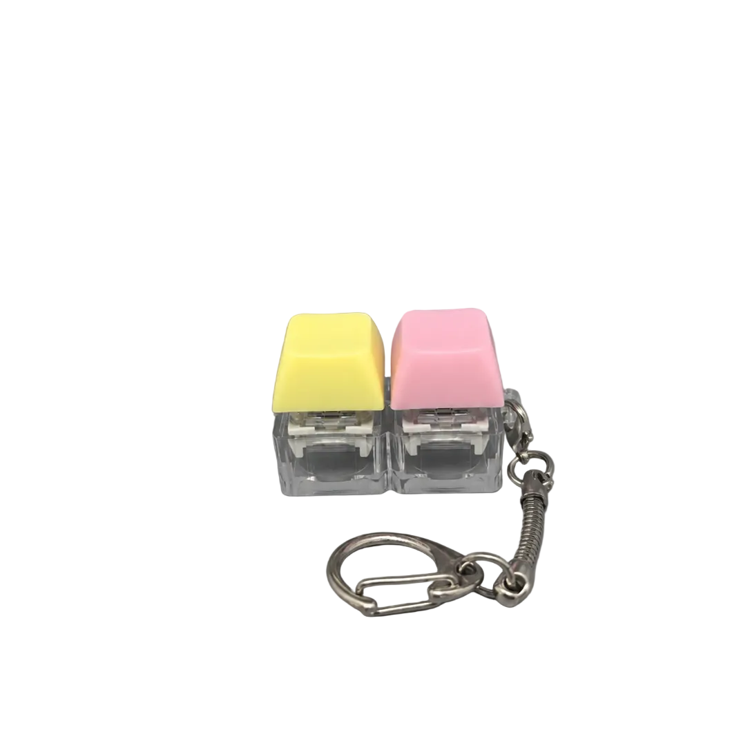 Transparent Glow Pastel Colour Keyboard Keychain Stress Relief Fidget Toy DIY Keycap Clicker, image 4