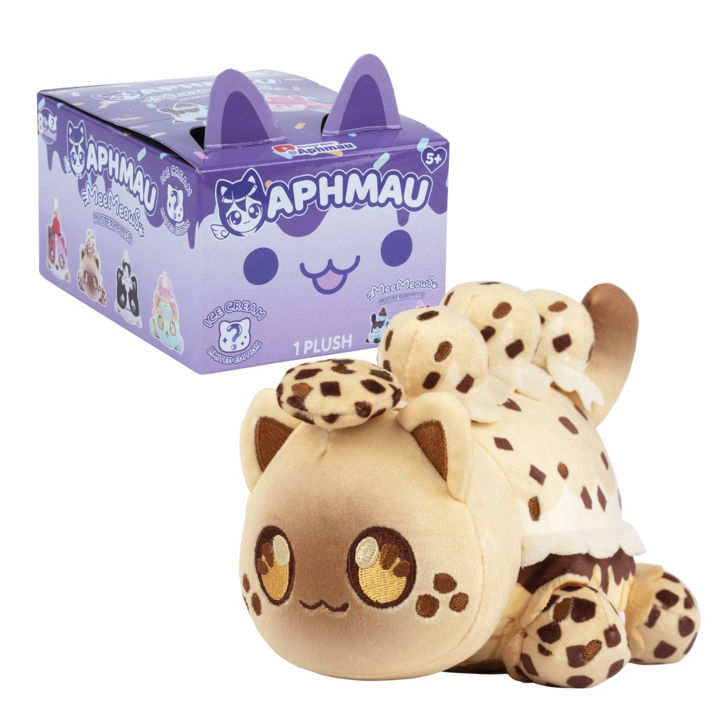 Aphmau Mystery MeeMeows Ice Cream Series Plush Blind Box featuring an adorable plush cat.