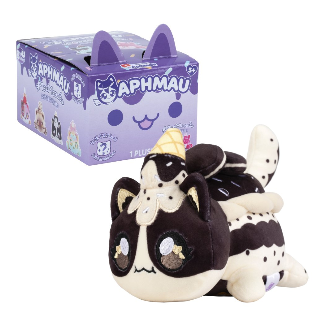 Aphmau Mystery MeeMeows Ice Cream Series Plush Blind Box featuring a cute cat-themed plush.