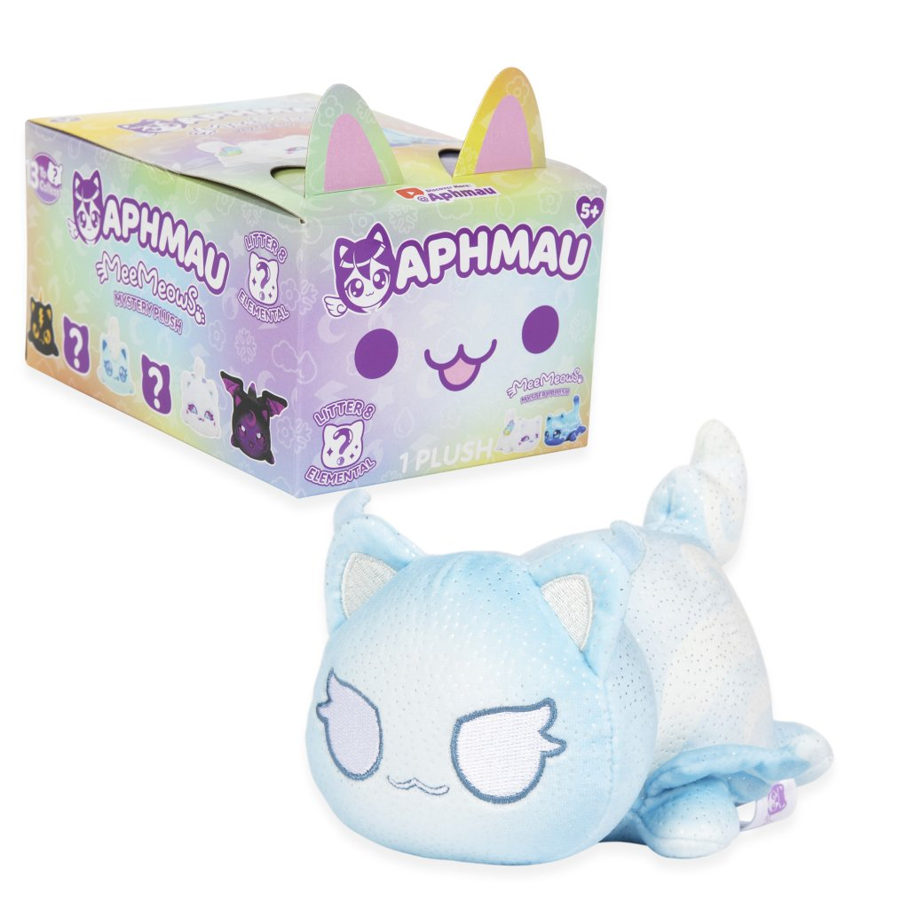 Aphmau Mystery Meemeows Series 8 Elemental Plush Blind Box featuring a cute plush cat.