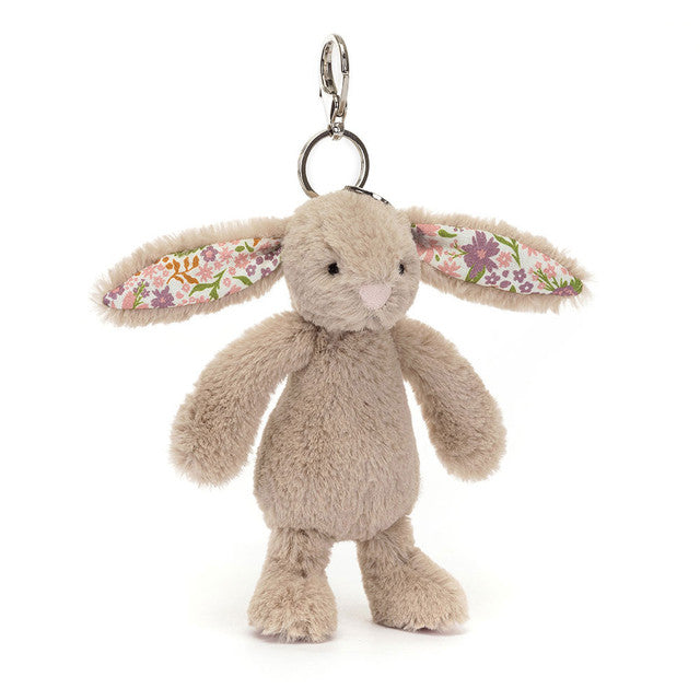 Jellycat Blossom Beige Bunny 'Petal' Bag Charm Keychains OCARE NZ