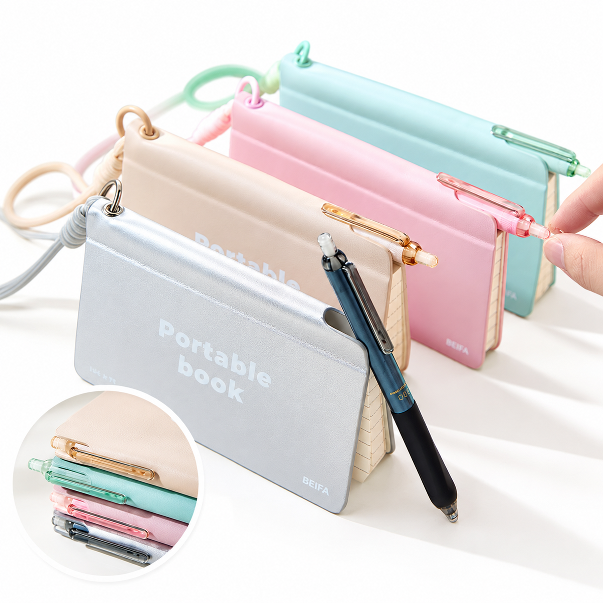 BEIFA Portable Notebook with Pen & Lanyard