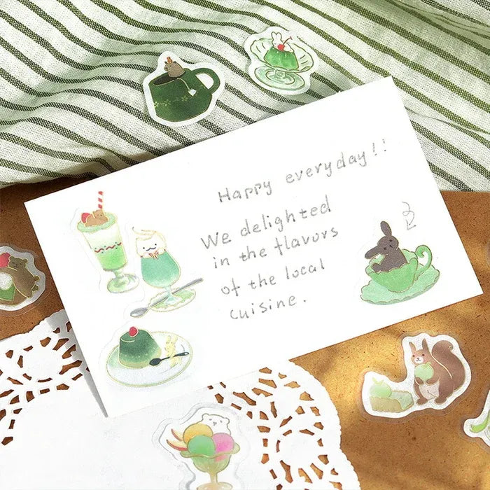 BGM Animals & Sweets Afternoon Tea Party Series Foil Stamped Flake Stickers, image 6