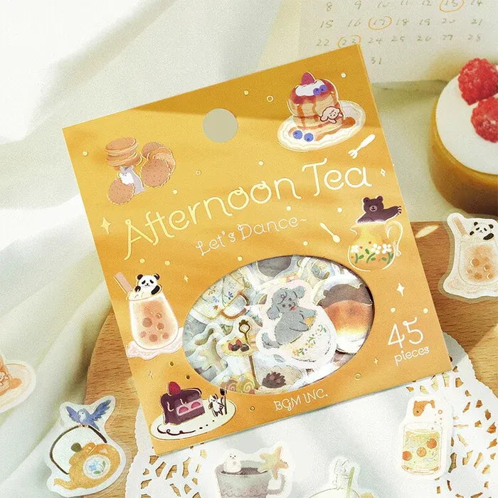 BGM Animals & Sweets Afternoon Tea Party Series Foil Stamped Flake Stickers, image 15