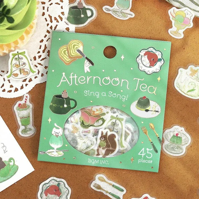 BGM Animals & Sweets Afternoon Tea Party Series Foil Stamped Flake Stickers, image 8
