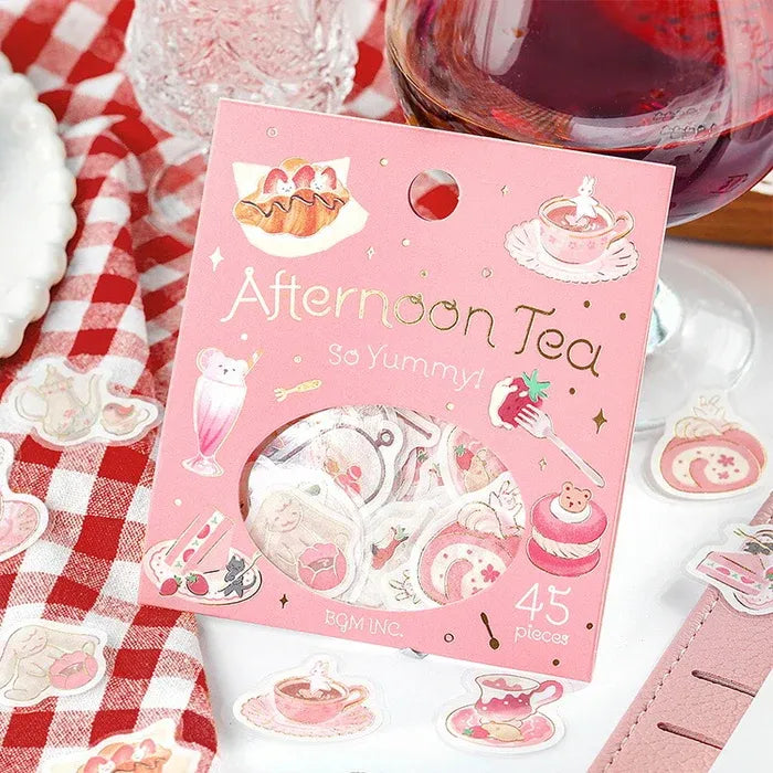 BGM Animals & Sweets Afternoon Tea Party Series Foil Stamped Flake Stickers, image 12
