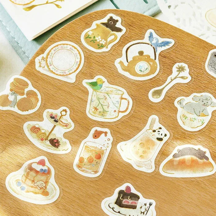 BGM Animals & Sweets Afternoon Tea Party Series Foil Stamped Flake Stickers, image 13
