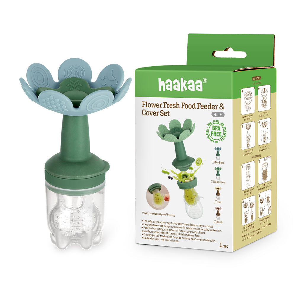 Haakaa Flower Fresh Food Feeder & Cover Set