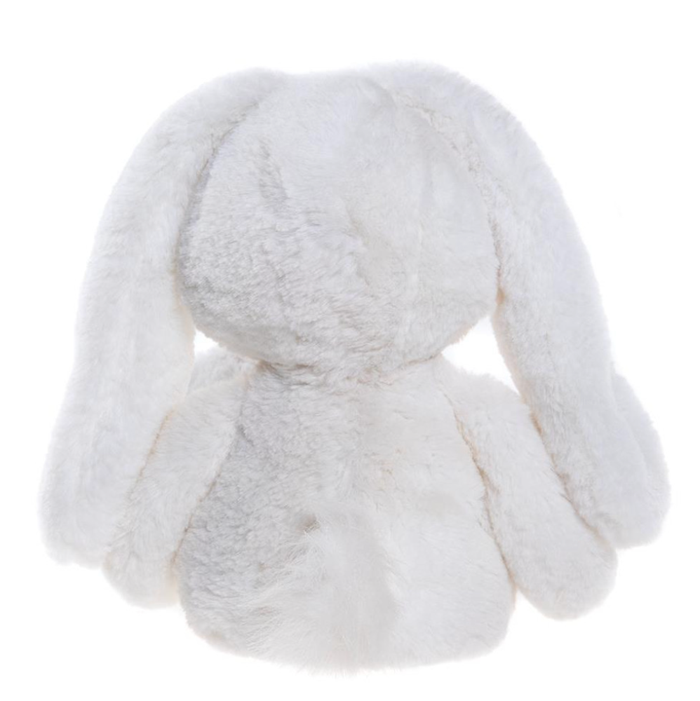 Back view of Bramble Bunny, a soft white plush rabbit by Charlie Bears, perfect for cuddles and playtime.