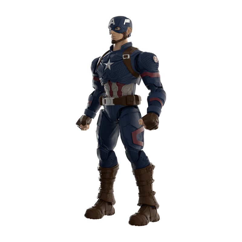 Blokees Marvel Infinity SAGA - Captain America Champion Model Kit figure with detailed attire and iconic shield.