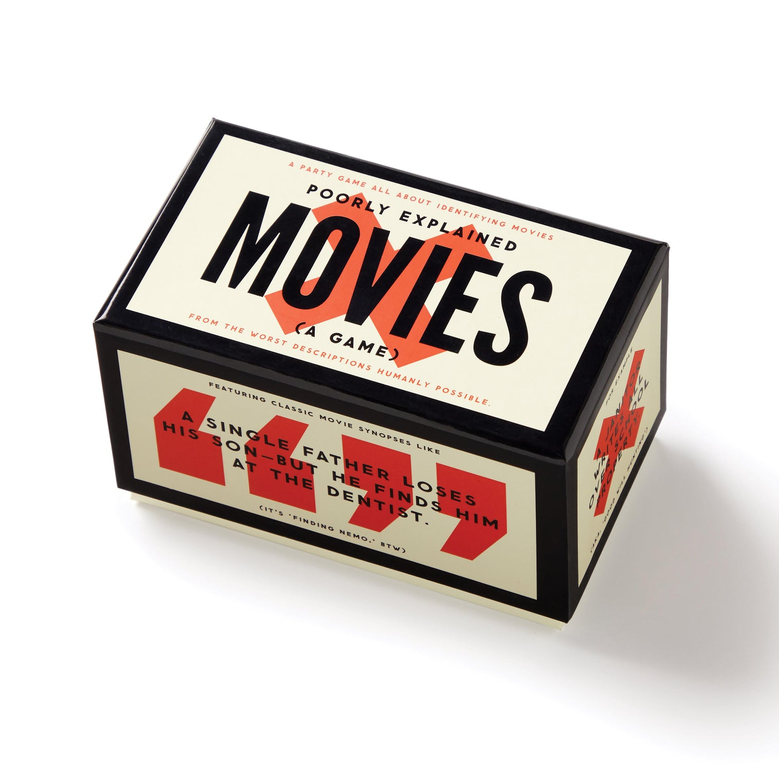 Brass Monkey Poorly Explained Movies Game box featuring poorly described movie themes for hilarious gameplay.