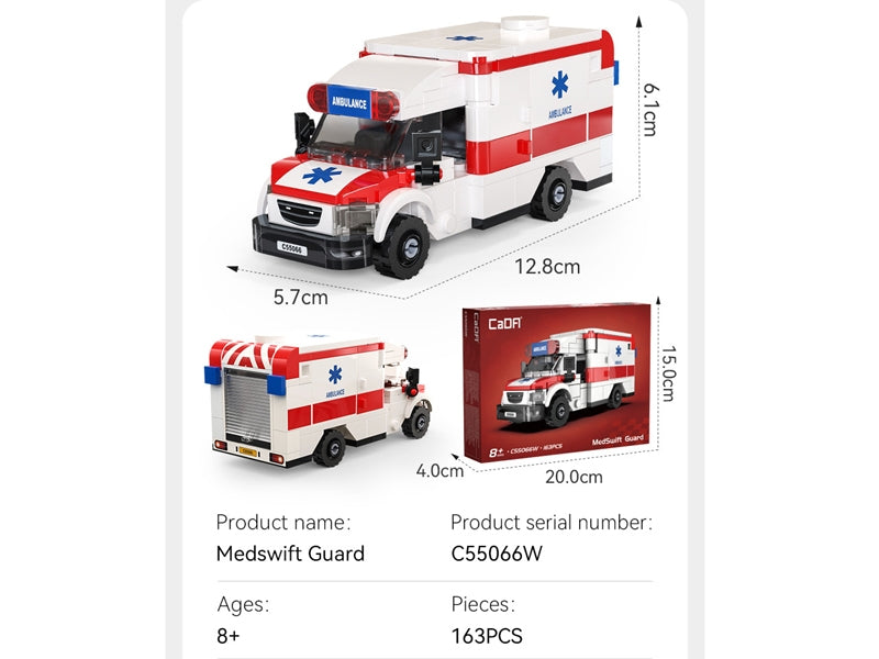 CaDA Swift Rescue Shield Van 1:32 Scale Building Set - 163 Pieces - C55066W, image 3