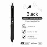 COMI Capsule Retractable Dual Ball Tip Gel Pen 0.5mm – Smooth Black Ink Ballpoint Gel Pen