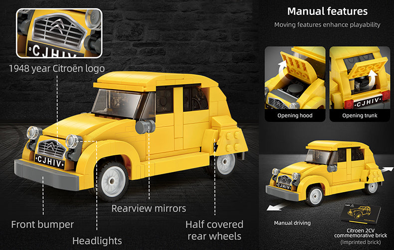 CaDA 1:24 The Citreon 2CV Retro Brick Car, image 4