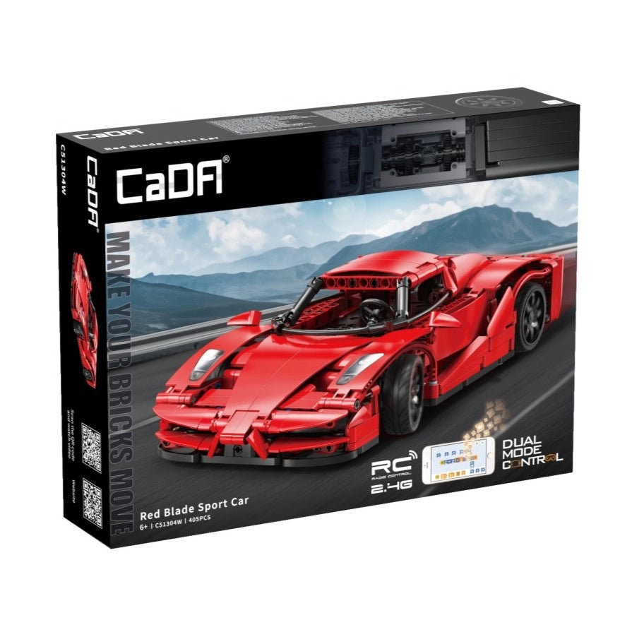 CaDA 1:14 Red Blade Sport Car Motorised Brick Model Kits, image 4