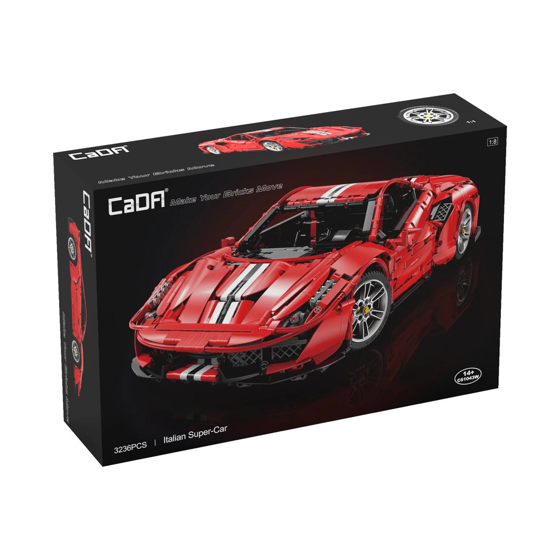 CaDA 1:10 RC Italian Super Car Non-Motorised Brick Model Kits, image 2