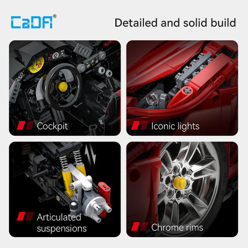 CaDA 1:10 RC Italian Super Car Non-Motorised Brick Model Kits, image 9