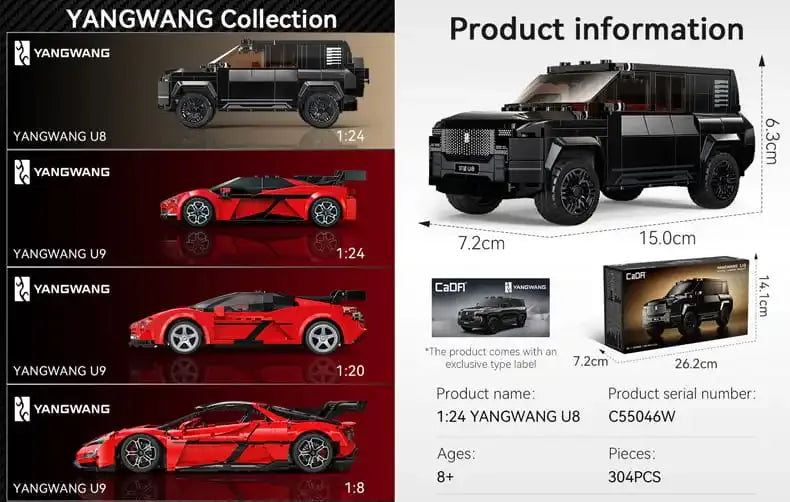 CaDA BYD YANGWANG U8 1:24 Scale Building Set - 304 Pieces - C55046W, image 3