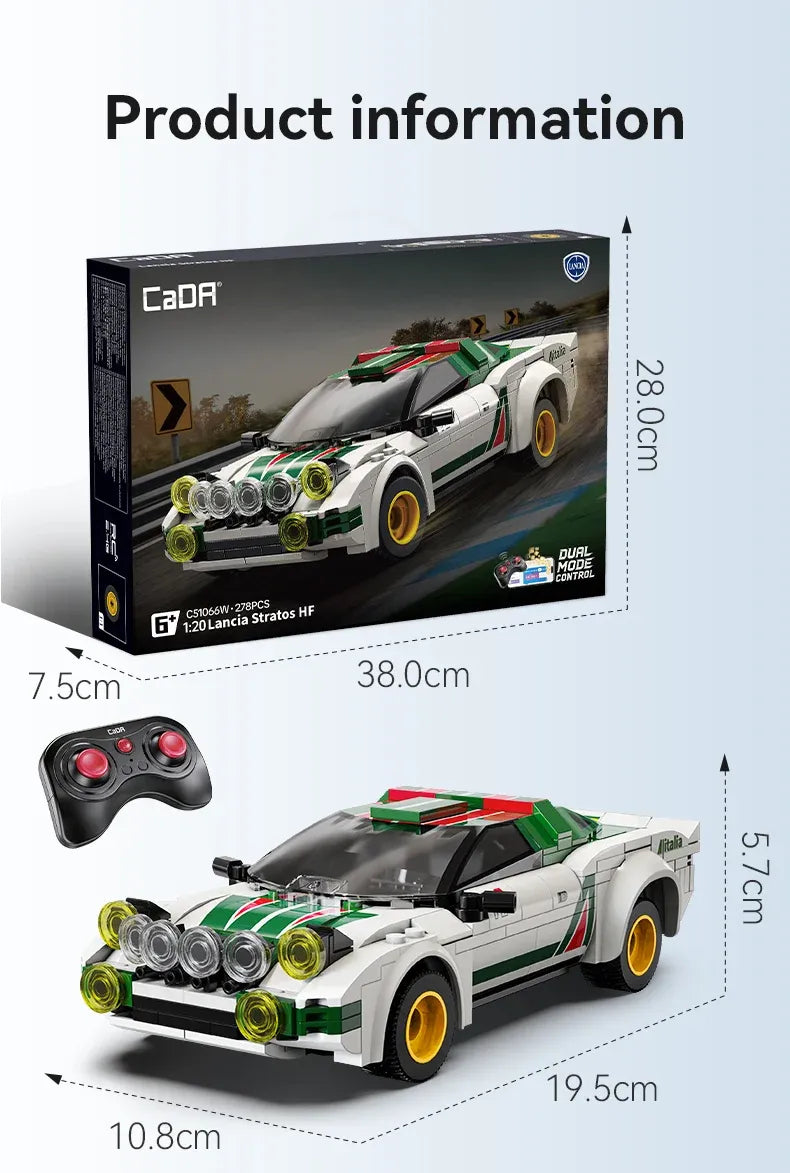 CaDA Lancia Stratos HF 1:20 RC Building Set - 278 Pieces - C51066W, image 10