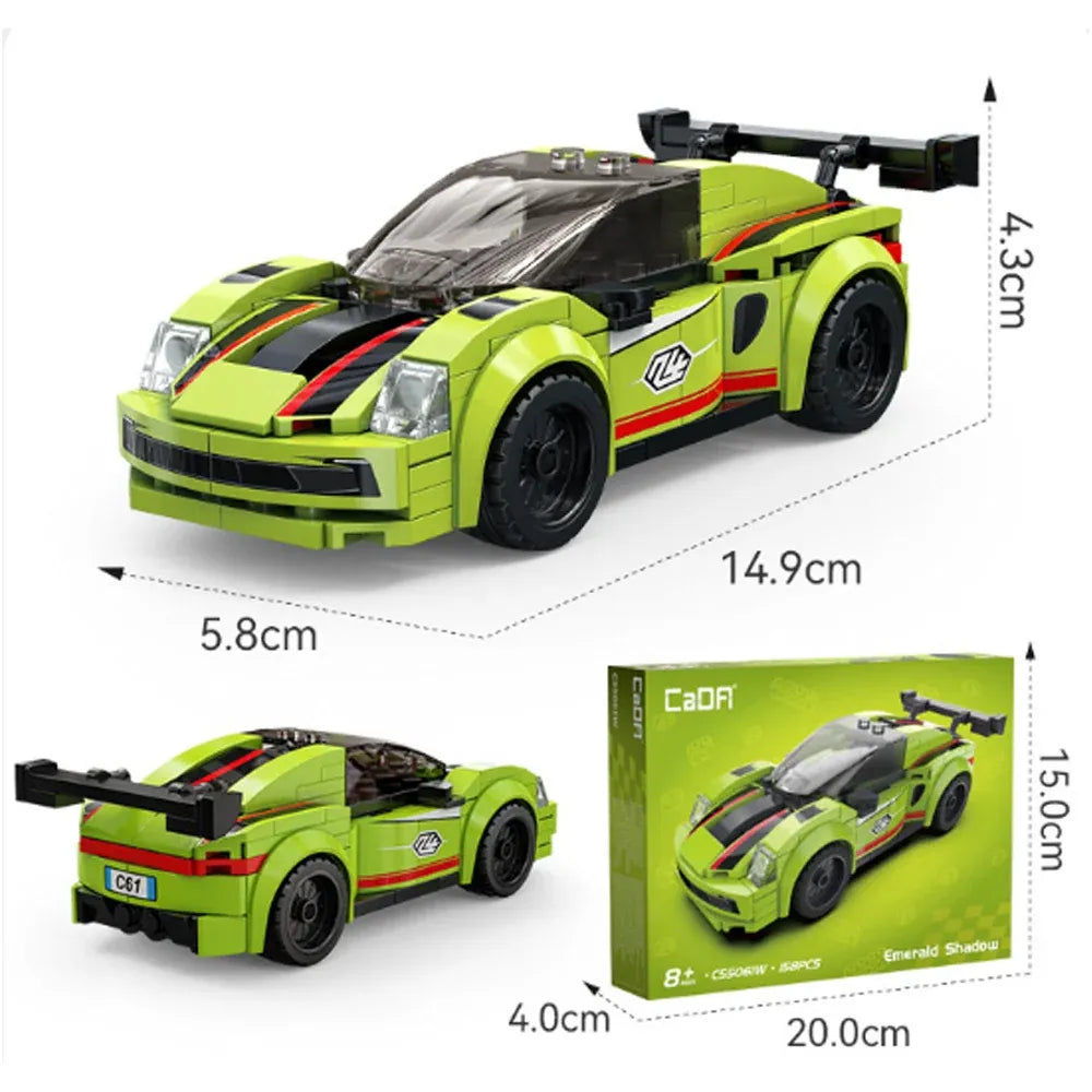 CaDA Emerald Sprint Racing Car 1:32 Scale Building Set - 158 Pieces - C55061W, image 2