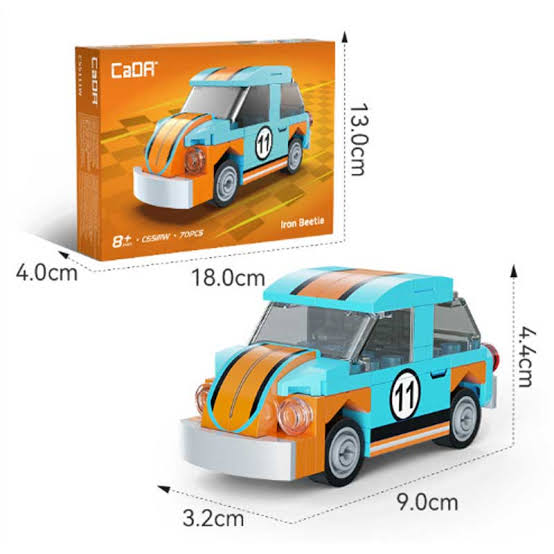 CaDA Mini Iron Beetle Car 1:48 Scale Building Set - 70 Pieces - C55111W, image 2