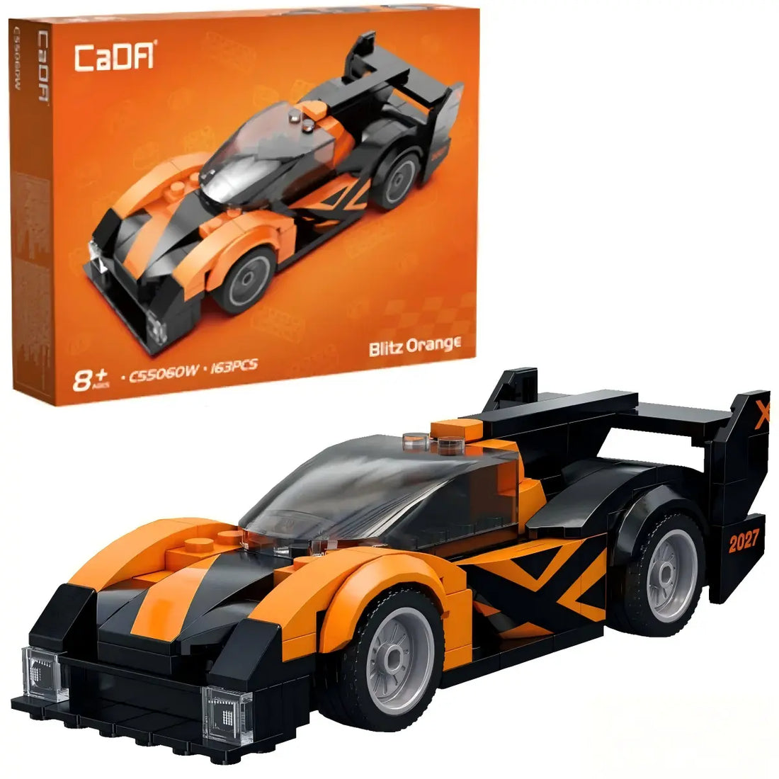CaDA Orange Flash Racing Car 1:32 Scale Building Set - 158 Pieces - C55060W, image 2
