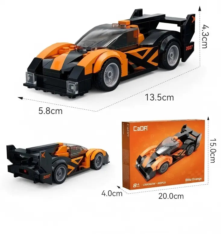CaDA Orange Flash Racing Car 1:32 Scale Building Set - 158 Pieces - C55060W, image 3