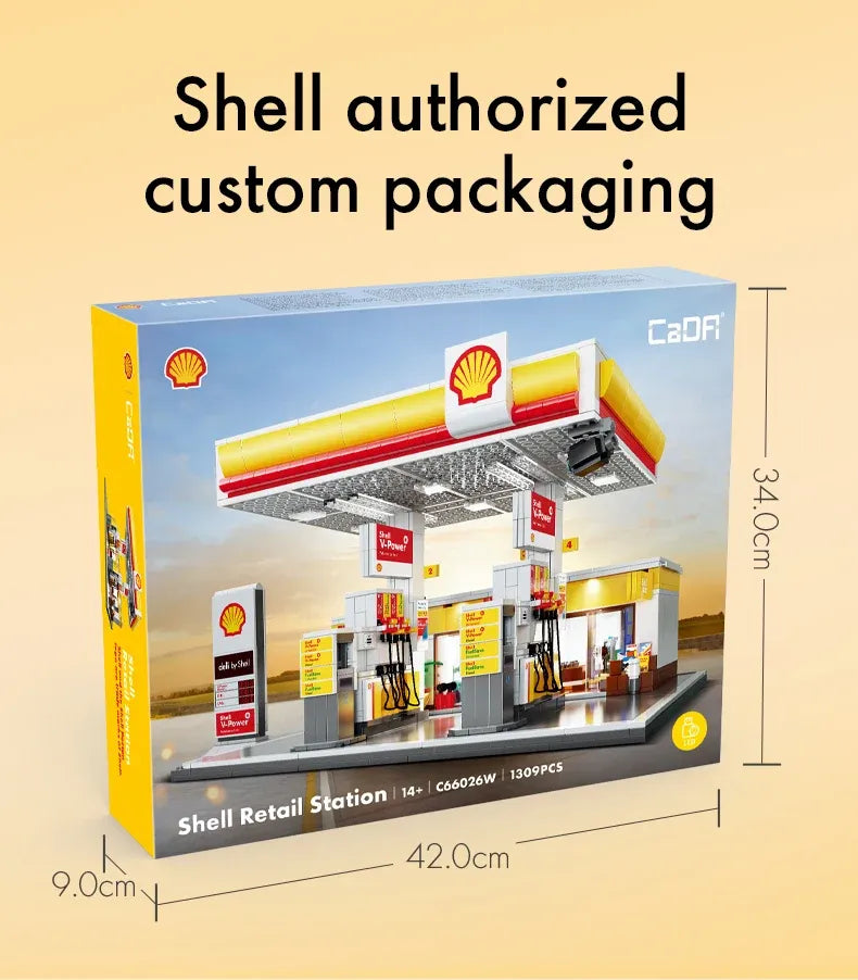 CaDA Shell Retail Station Building Set - 1309 Pieces - C66026W, image 14