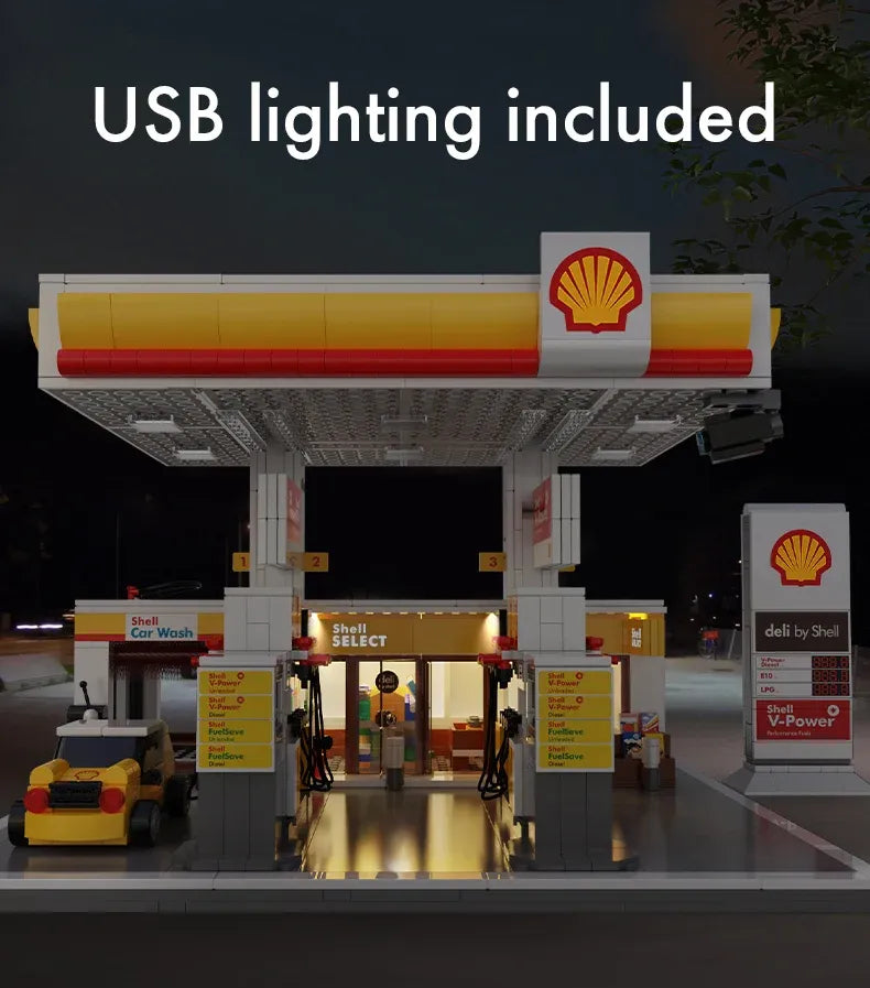 CaDA Shell Retail Station Building Set - 1309 Pieces - C66026W, image 4