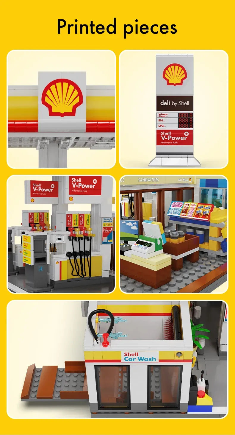 CaDA Shell Retail Station Building Set - 1309 Pieces - C66026W, image 12